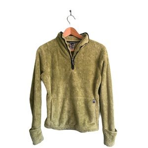 North Face Fleece Green Quarter Zip Pullover S